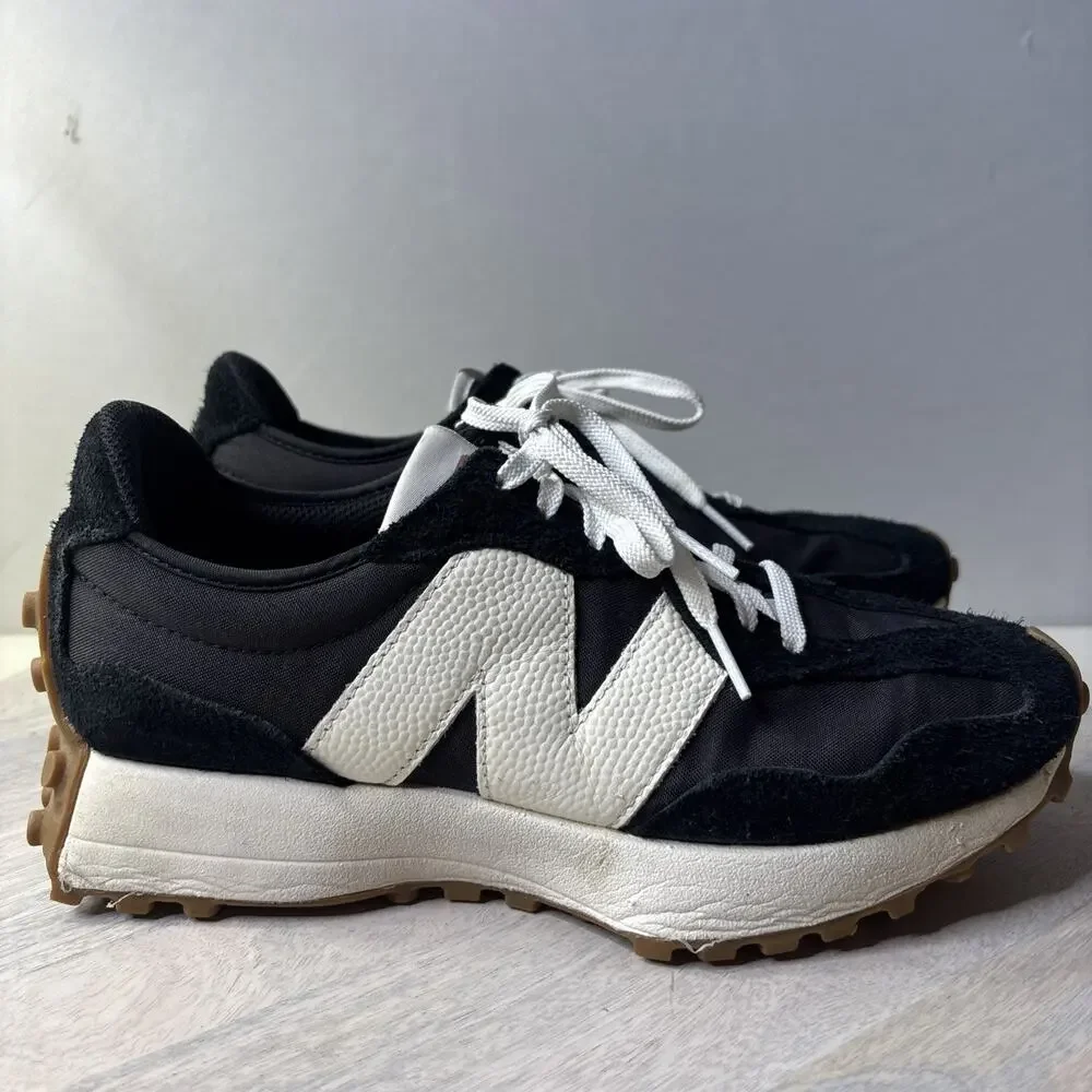 New Balance 327 Black White Retro Running Sneakers Women’s Size 8.5 - Picture 2 of 16